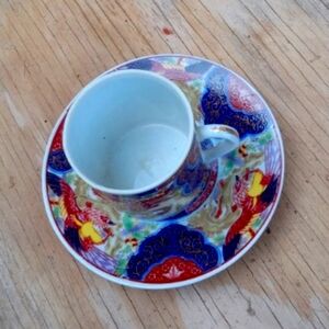 Japanese Imari Peacock cup and saucer